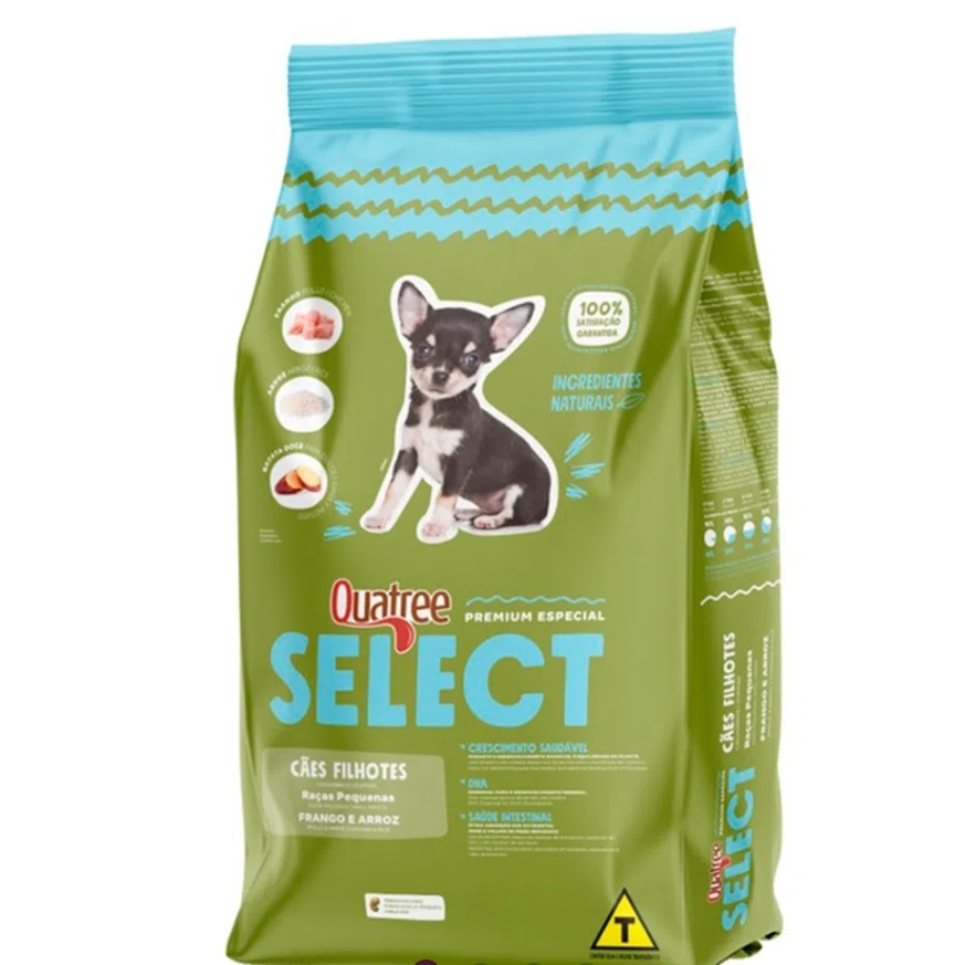 Ração Quatree Select Cães Filhotes Raças Pequenas Frango e Arroz - 3kg