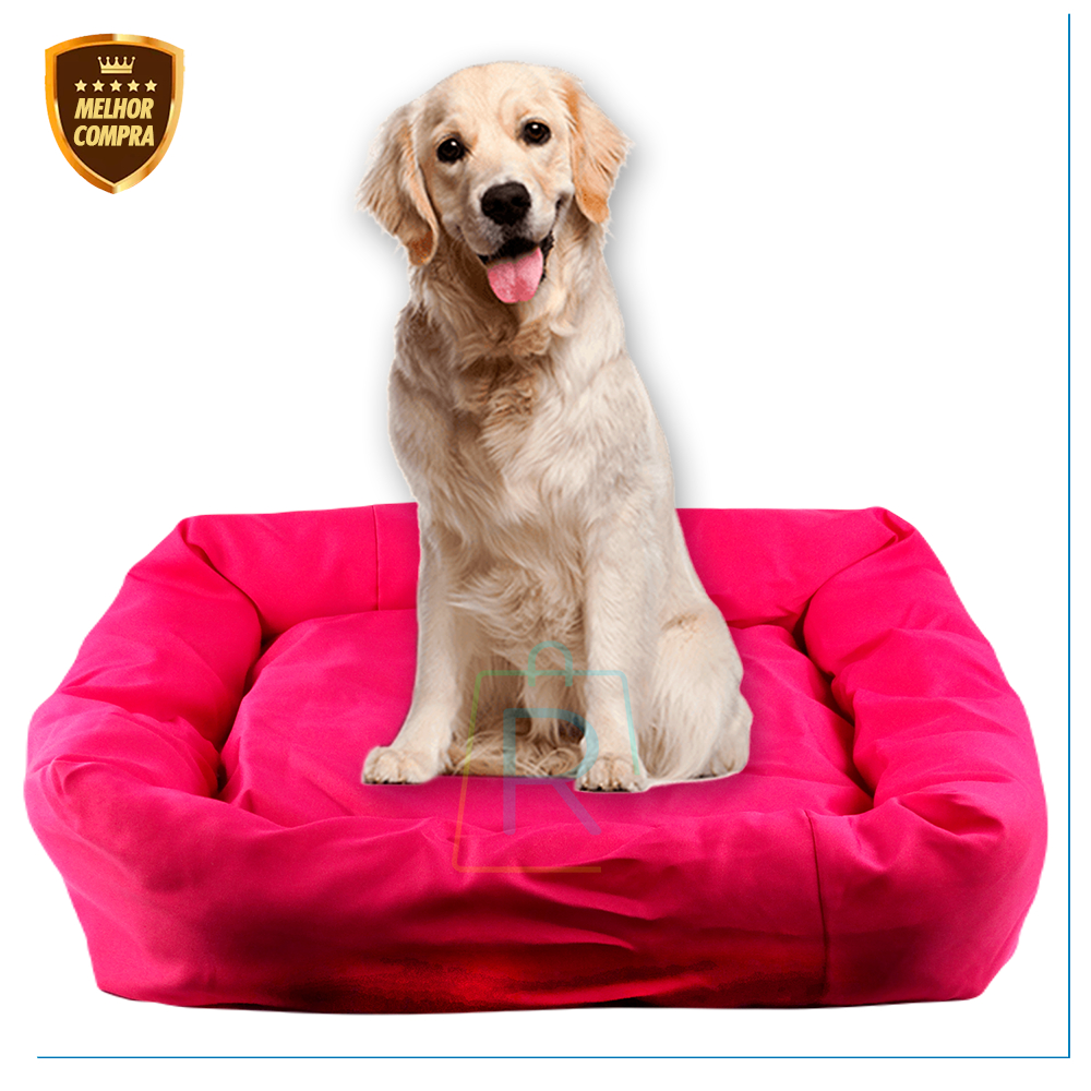 Cama Caminha Pet Pequeno Porte Lavável 70cm x 70cm Para Cachorro e Gato Rosa Liso