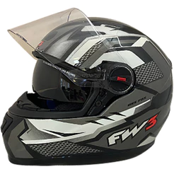 Capacete Fw3 Gtx Fox Com Óculos Interno Grafite
