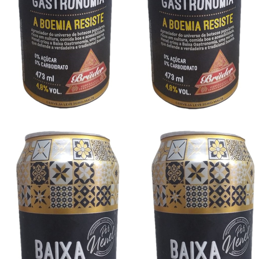 Cerveja Artesanal Bruder Baixa Gastronomia Zero Carboidrato Zero Açúcar C/ 4 Unid