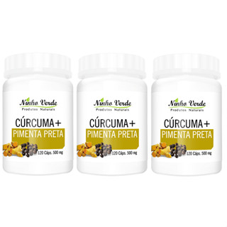 Kit 3 Cúrcuma com Pimenta Preta 360 Cápsulas - Ninho Verde