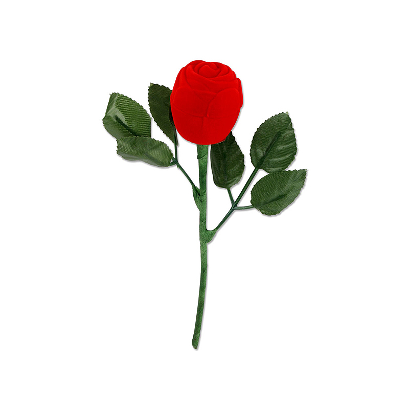 2 UNIDADES ESTOJO LINHA VELUDO FLOR ROSA COM CABO PARA ANEL, ALIANÇA