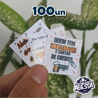 Tags para drinks 100un frases engraçadas - COLOCAMOS SUA LOGO!!! em Oferta na Shopee