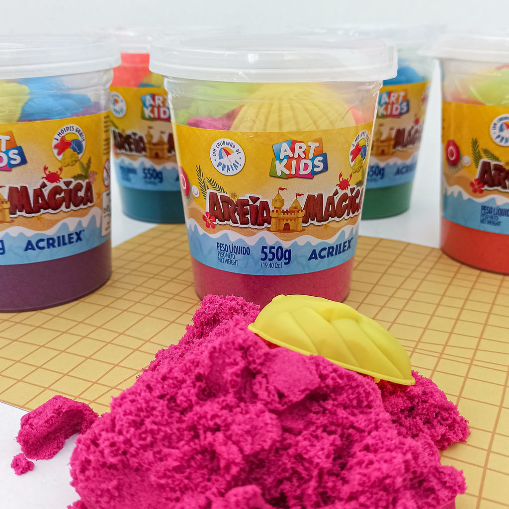 Areia Mágica Cinética Art Kids 550 gramas - Acrilex | Movediça Moldável