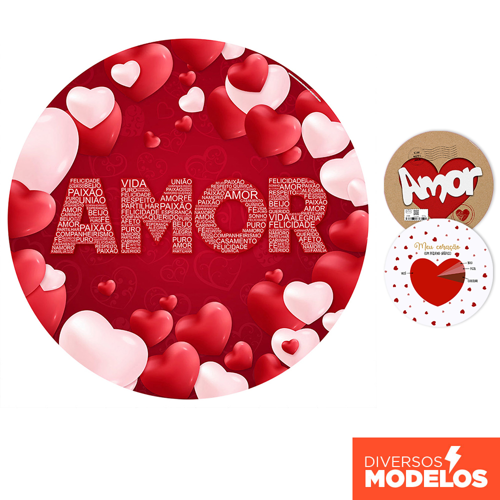 Painel Redondo Dia dos Namorados em tecido 1,50m com Elástico para Festas em Oferta na Shopee