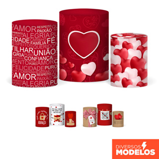 Capa de Cilindro Decoração Dia dos Namorados Veste Fácil em Tecido com Elástico em Oferta na Shopee