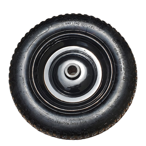 Roda Completa  P/ Carrinho De Mão C/ Camara De Ar AR 3.25-8 4L Metal Preto Rolete