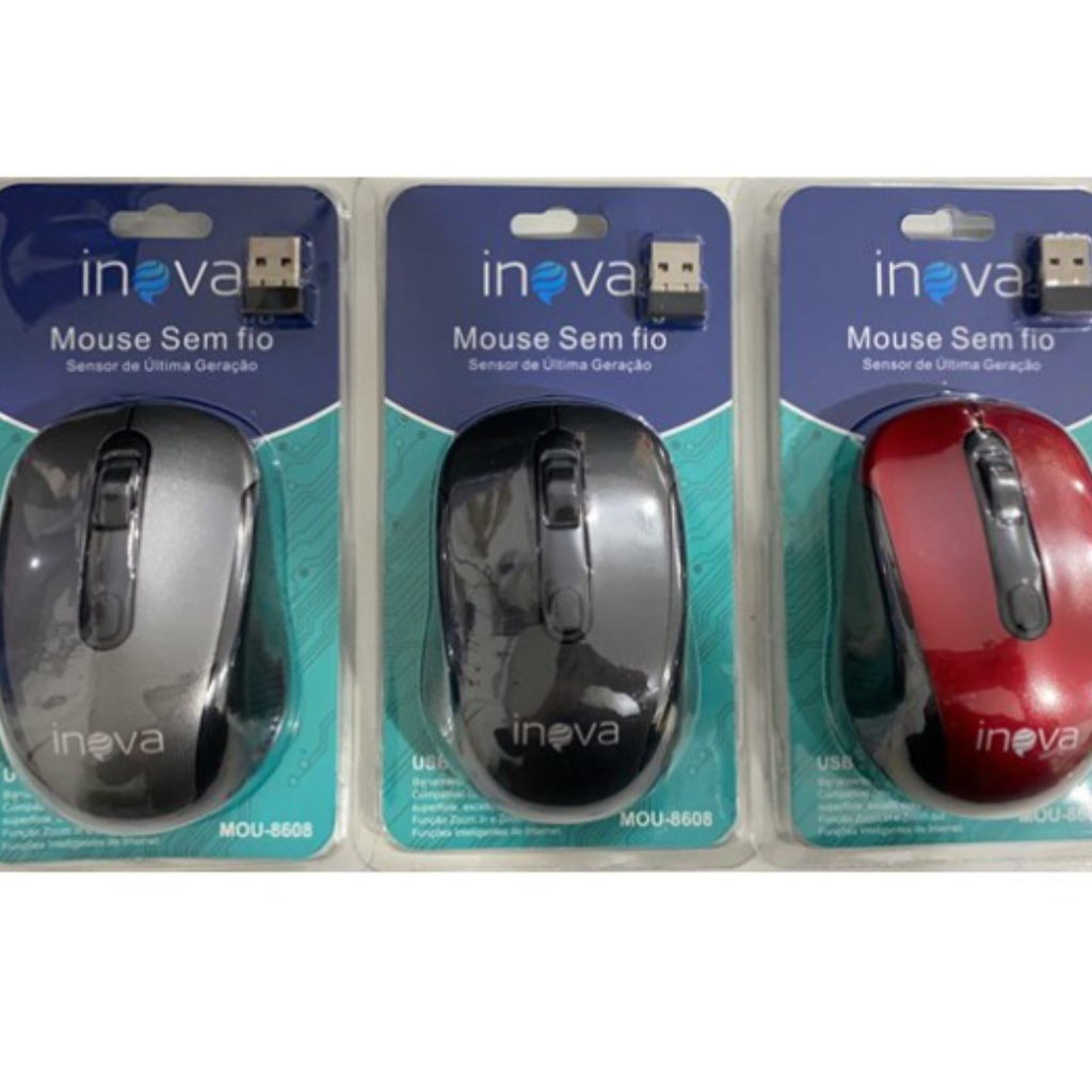 Mouse Sem Fio USB Optico Mou-8608 Inova