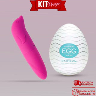 Kit Casal Golfinho Vibrador Ponto G + Egg Masturbador Masculino SexShop