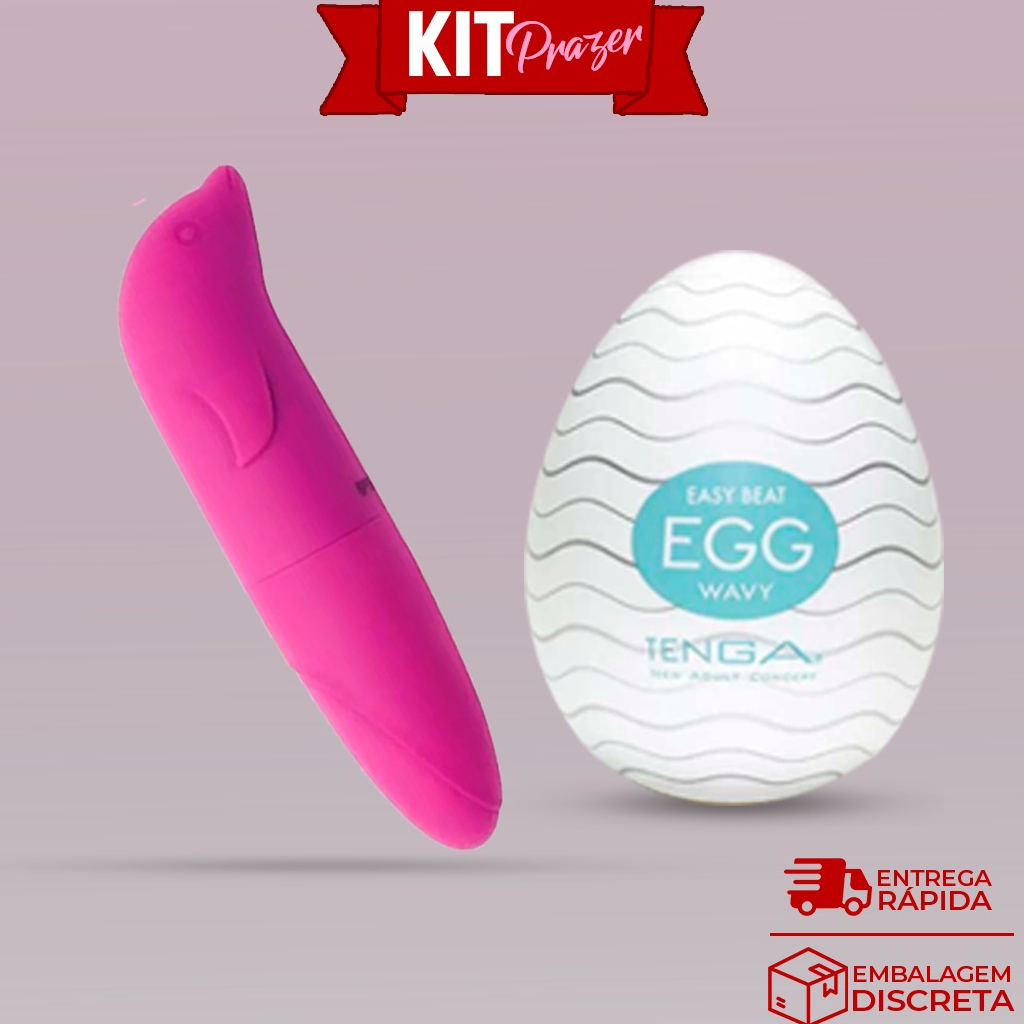 Kit Golfinho Vibrador Ponto G + Egg Masturbador Sex Shop