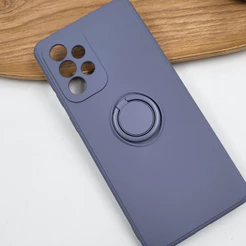 Capinha De Celular Compatível A12 / A32 4G/ A32 5G Lisa Com Suporte De Anel Metálico Emborrachada Aveludada