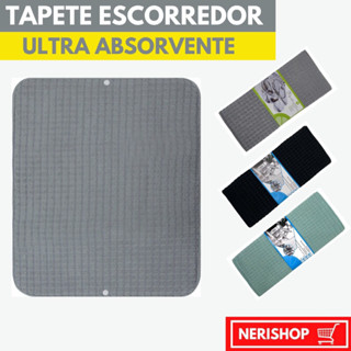 Tapete Escorredor De Louça Aparador De Louca Ultra Absorvente 38x50cm Descanso Loucas Copos Pratos Talheres Super Absorvente - Tapete para pia seca louças - Seca louça Microfibra para panelas taças cozinha decoração de pia