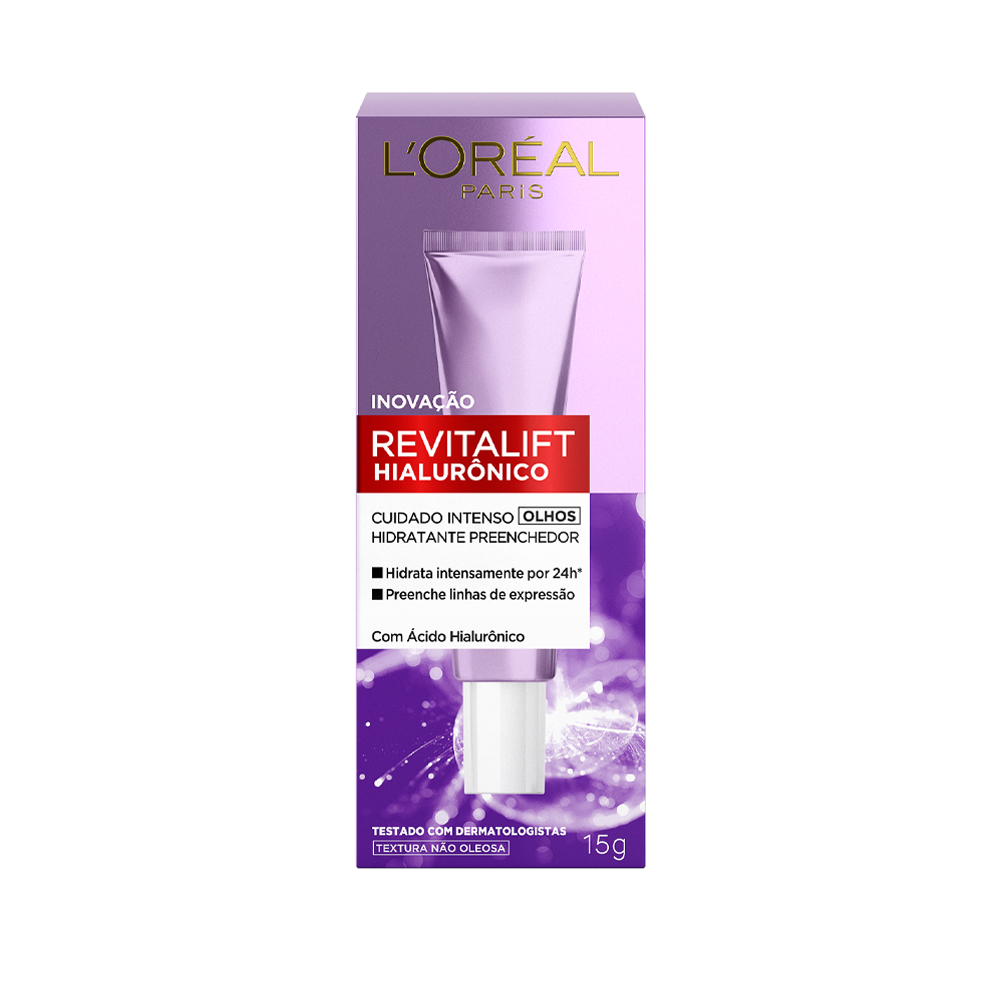 Creme para Olhos Anti-idade L'Oréal Paris Revitalift Hialurônico, 15g em Oferta na Shopee