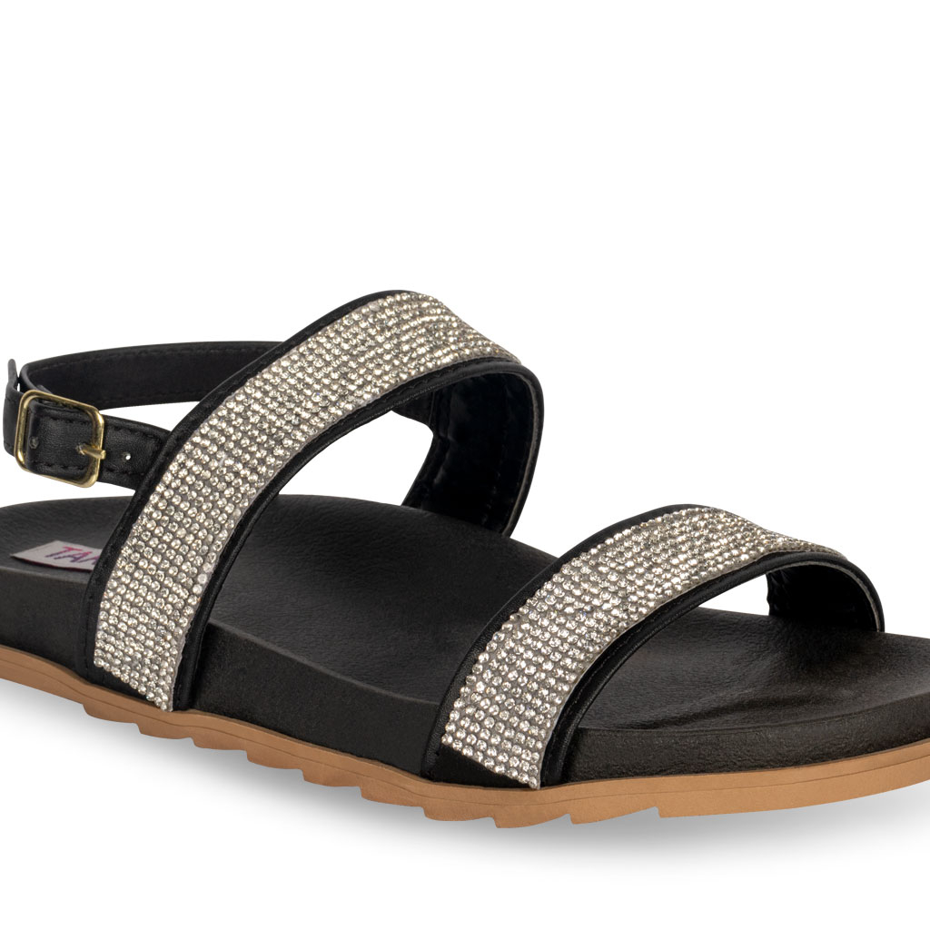 Sandália Birken Papete Feminina Rasteira Brilho Strass Moda Tendência Cores Promoção