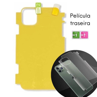 Película de Gel Traseira p/ iPhone Com ou Sem Lateral 15 Pro Max 14 13 12 11 XR 7 8 Plus