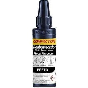 Reabastecedor p/ Pincel Permanente 30ml Preto Compactor em Oferta na Shopee