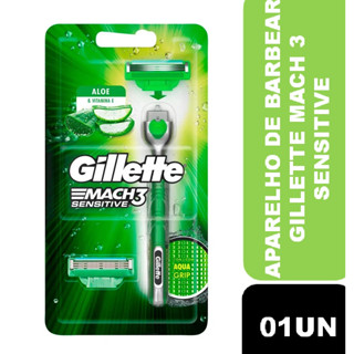 Aparelho De Barbear Gillette Mach3 Acqua-Grip Sensitive