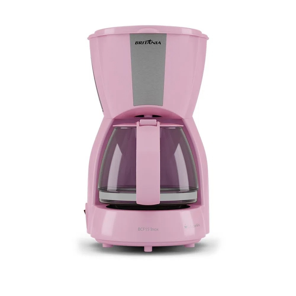 Cafeteira Britânia  Inox Rosa 15 Xícaras 800W