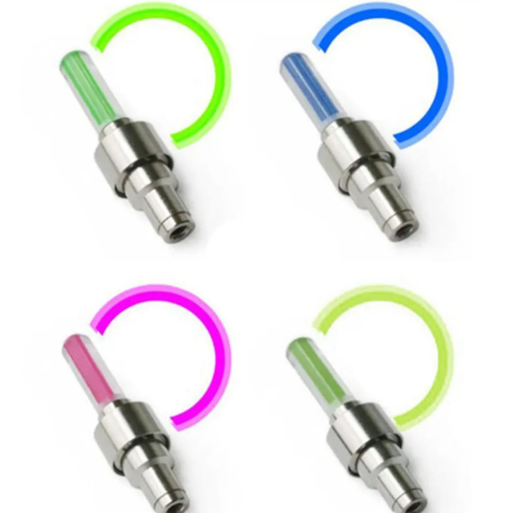 02 unidades Par Luz Led Válvula Tampa ventil Palito Bico Câmara De Ar Pneu Bike Neon azul amarelo verde rosa em Oferta na Shopee