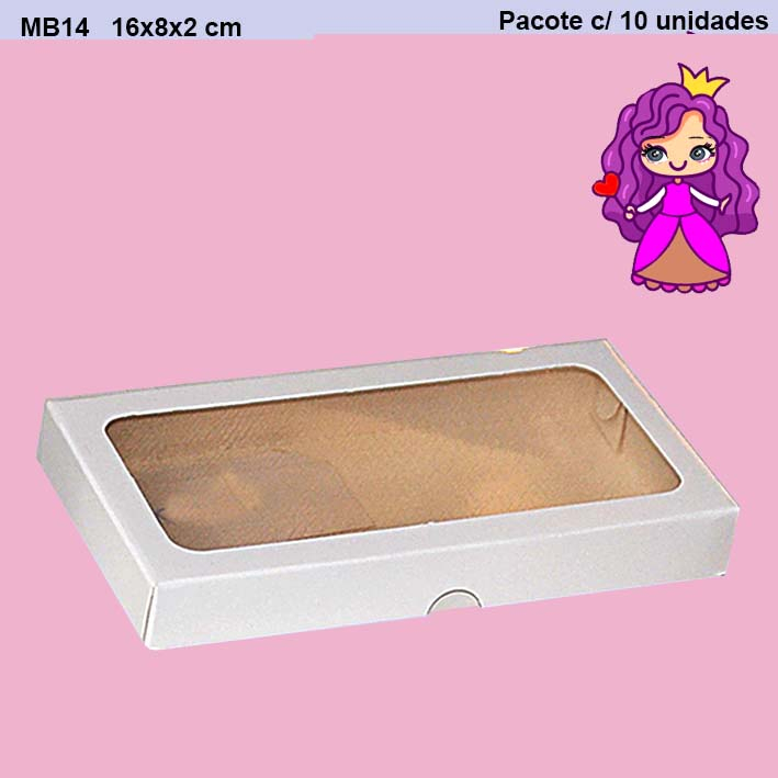 Embalagem MB14 em papel Kraft ou Branco 276GR - 16X08X02 cm - Pacote com 10 unidades em Oferta na Shopee