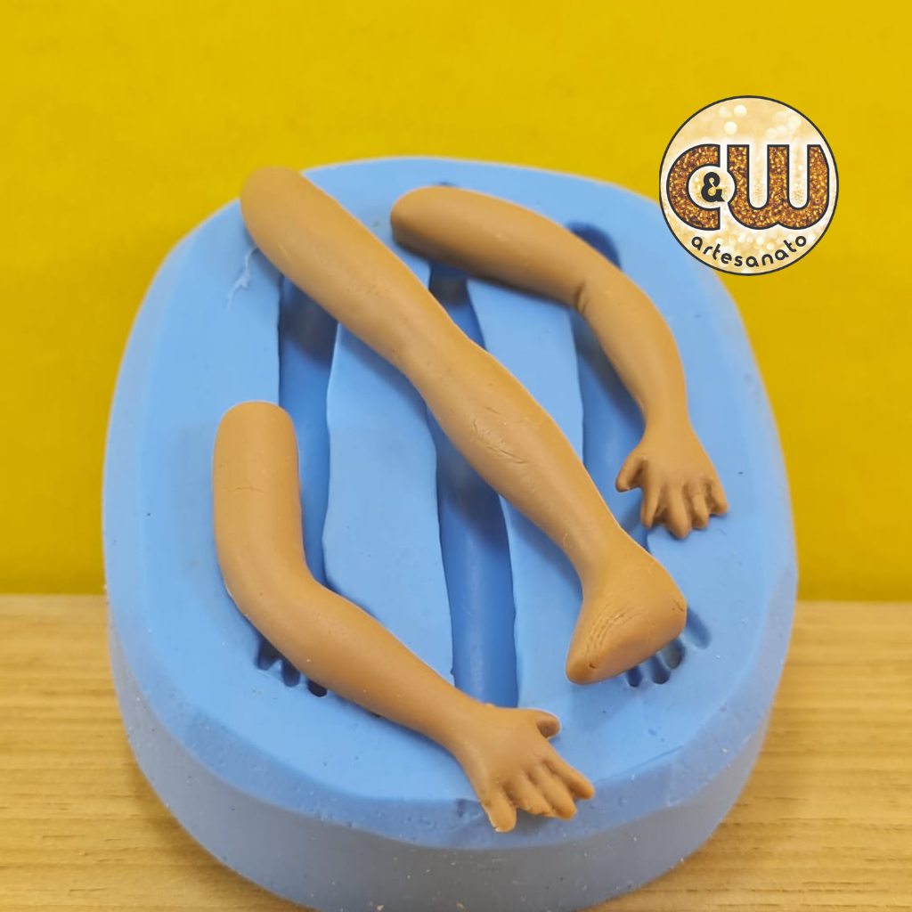 Molde Silicone Braços c/1 Perna fina / Braço  Confeitaria e Artesanato - Festa