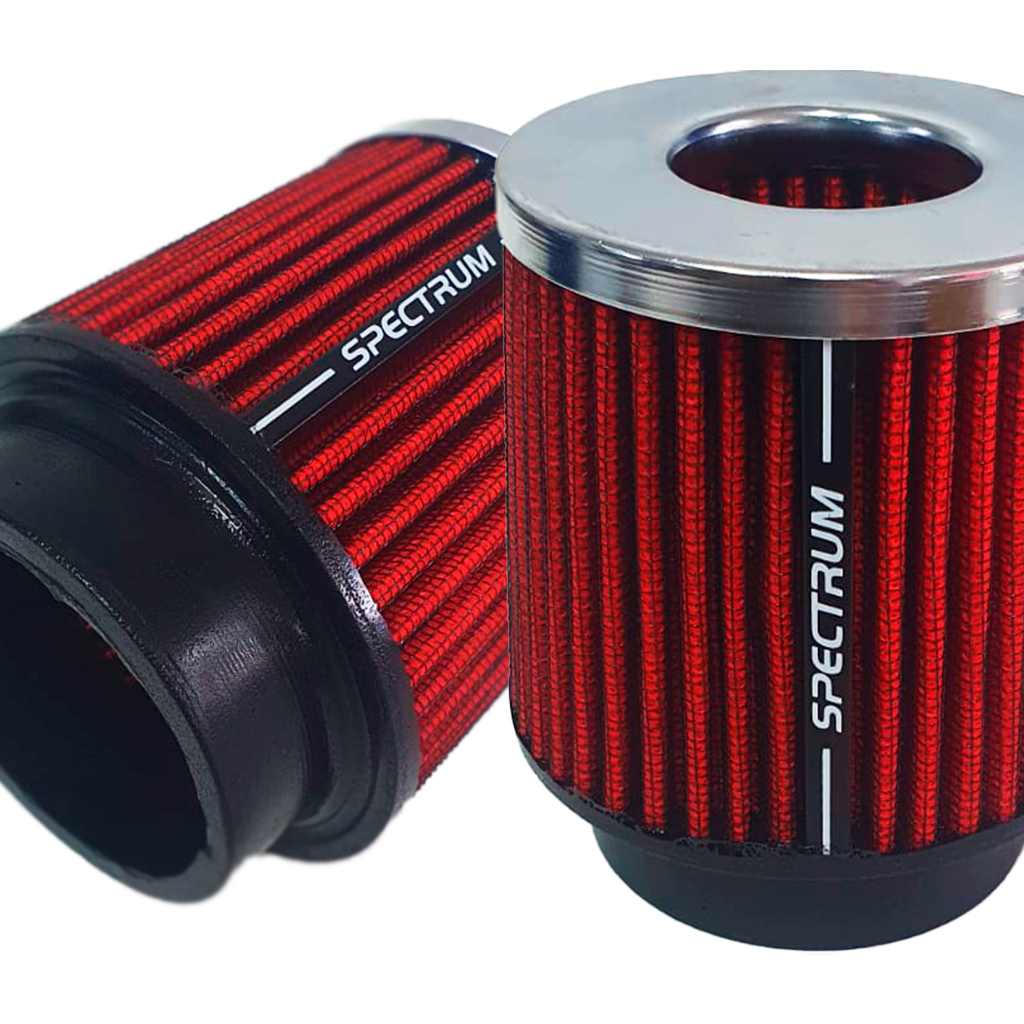 Filtro de Ar Esportivo Spectrum Duplo Fluxo Cromado - 62mm (2,5 polegadas)