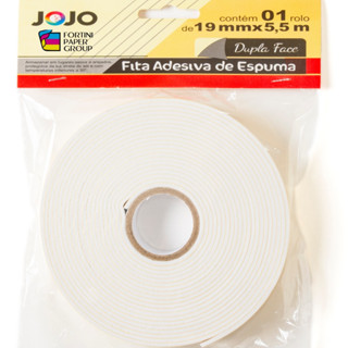 Fita Banana Adesiva de Espuma Dupla Face 19mm x 5,5m Profissional