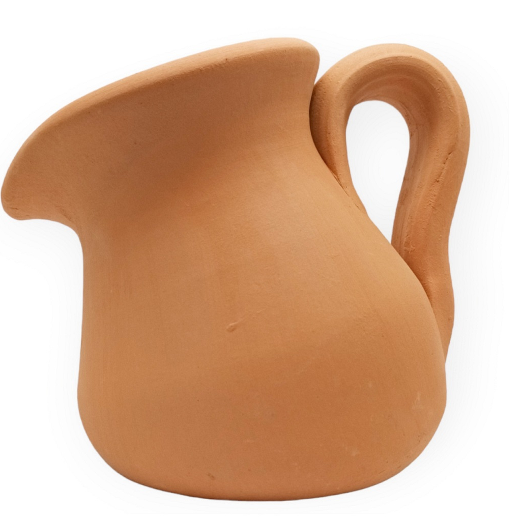 Jarro De Barro Inclinado Com Alça 1,2l Decoracão Terracota Jardim Fonte em Oferta na Shopee