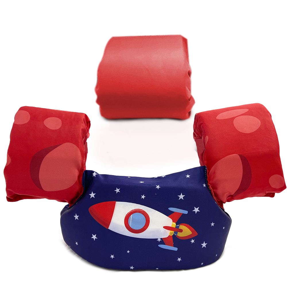 Boia Colete Salva-vidas Infantil Com Boia Auxiliar Foguete