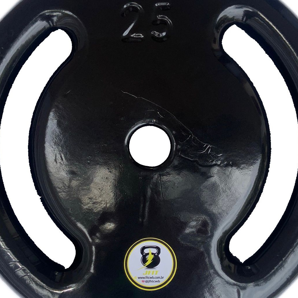 Anilha 25kg Emborrachada Revestida Vazada Peso Musculação Academia JFIT