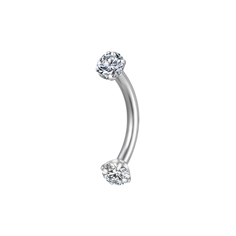 Piercing Microbell Curvo Zircônia Para Sobrancelha, Rook, Daith, Tragus, Cartilagem