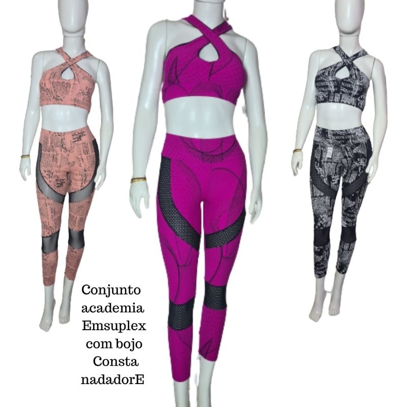 Conjunto Estampado Legging Calça+top / Roupa Academia