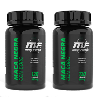 Kit 2 Potes Maca Peruana Negra com Boro 120 Cápsulas Max Force Original