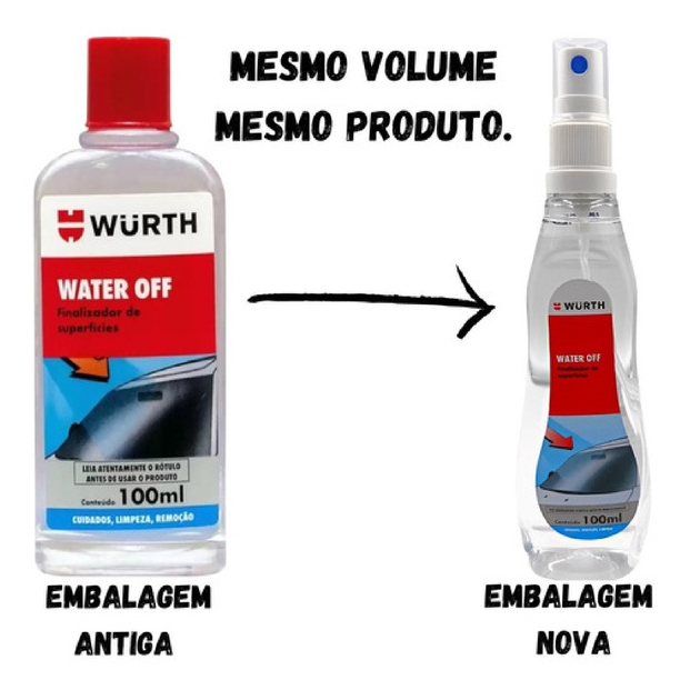 Detalhes do Cristalizador de Vidros Water Off 100ml Wurth original com NF