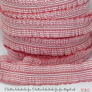Elástico babadinho fru Elástico babadinho fru fru striped red Cód:EBRcx17