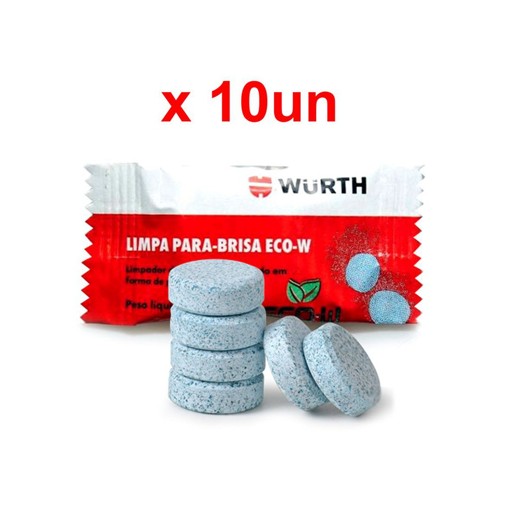 Pastilha Limpa Parabrisa Reservatório Eco-w Wurth Kit 10un em Oferta na Shopee