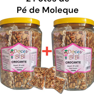 Kit 2 Pote Doce Pé De Muleque Crocante Cada Pote 20 Uni 700g Maravilhoso Amendoim