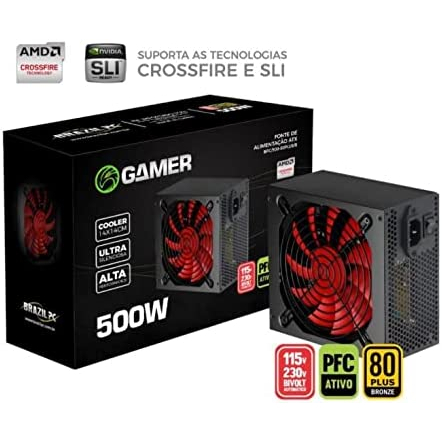 FONTE ATX 500W REAL 80PLUS BRONZE 24 PINOS