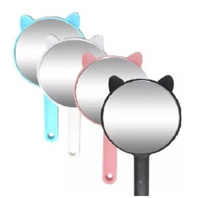 Espelho De Mão 23X13cm Gatinho Com Orelhas Fofo Adolescente Maquiagem em Oferta na Shopee