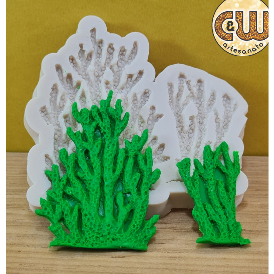 Molde Silicone Algas - Fundo do Mar Confeitaria e Artesanato - Biscuit - Festa em Oferta na Shopee