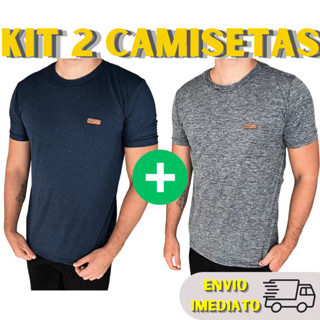 2 Camisetas manga curta Masculina Moda Fitness Camisa Treino Dry Fit