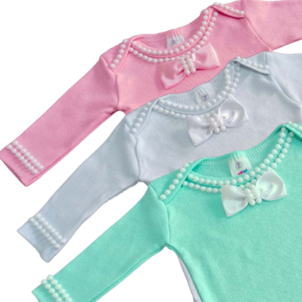 Body manga longa menina bory bebe em Oferta na Shopee