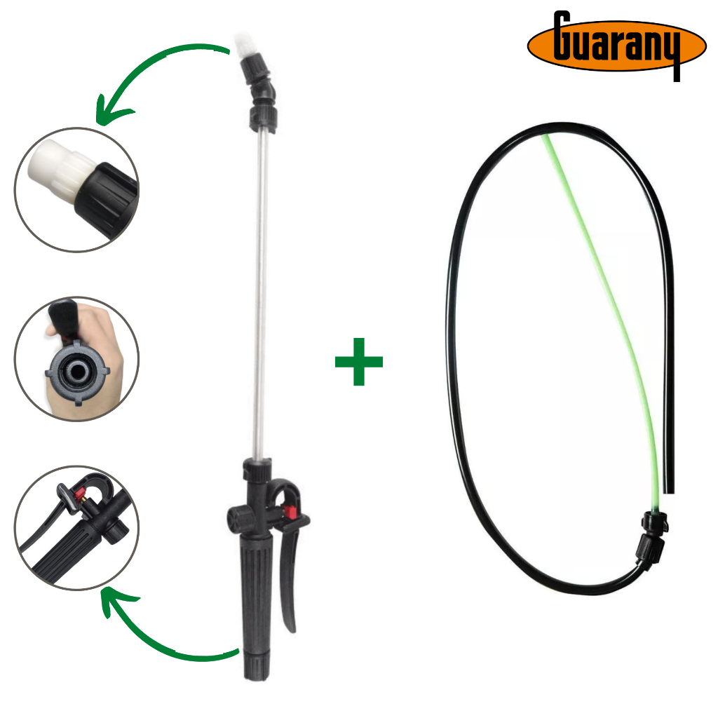 Lança Completa Guarany + Mangueira Com Pescador Pulverizador Guarany 10l E De Alavanca