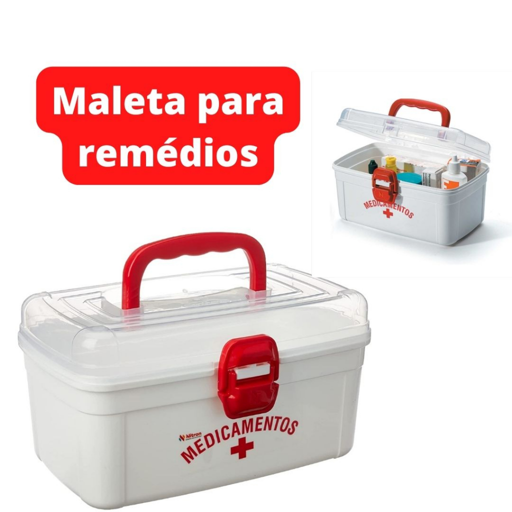Maleta Caixa Organizadora para Remédio Medicamentos e Primeiros Socorros em Oferta na Shopee