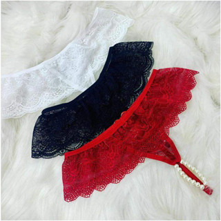 Calcinha Fio Pérolas Tailandesa Sensual Renda Lingerie