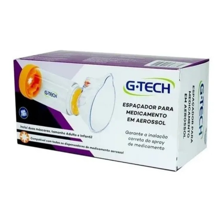 Espaçador Para Medicamento Em Aerossol - Clear - G-tech BPA-FREE inclui duas mascara adulto e infantil Excelente Qualidade