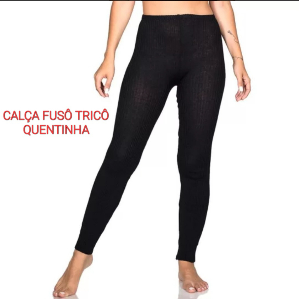 Calça Feminina Fusô Tricô Inverno Legging Feminino Tricot Calça de Frio