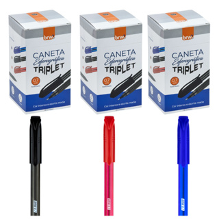 Caixa 50 Canetas Esferográficas 0.7mm BRW em Oferta na Shopee