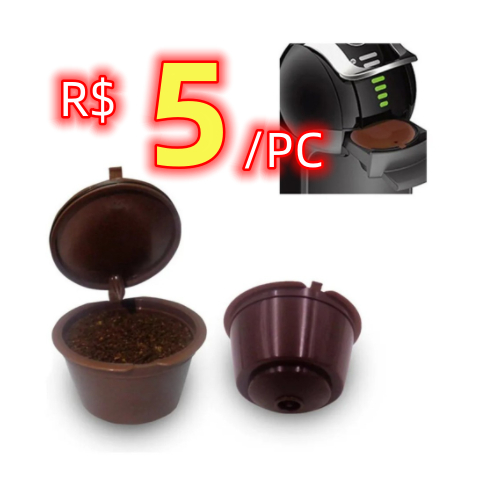 5 KIT Capsula Reutilizável Dolce Gusto Copo Filtro Da Cápsula Café Nescafe Recarregáveis