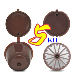 5 KIT Capsula Reutilizável Dolce Gusto Copo Filtro Da Cápsula Café Nescafe Recarregáveis